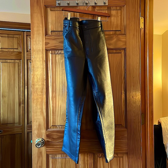 New Leather Man (NYC) Leather mens pants custom-made never worn 501-style/cut